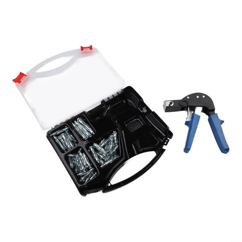 Hollow Wall Anchor Tool For Drywall And Plaster, Carbon Steel Hand Riveter With M5 Anchors, 72 Piece Kit in open case