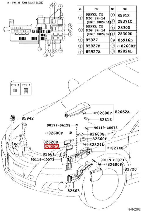 Engine room relay block diagram showing wiring connections for Legit Heavy Duty Swap Fusible Link Fuse Block For Toyota Direct Replacement Electrical Connector Wiring Protector 82620-07050 82620-33030.