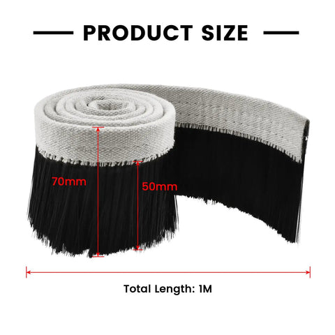 CNC Vacuum Brush Beefy Nylon Dust Shoe For CNC Router And Milling Machines 1m By 70mm Black Dust Cover Attachment