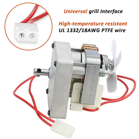 Universal 2.0 RPM Auger Motor Replacement For Most Pellet Grills 120V 60Hz Two Pole With UL1332 Wiring Durable Gears