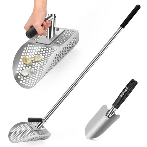 Long Handle Sand Scoop With Shovel For Metal Detecting At The Beach Heavy Duty Stainless Steel Tool with Shells