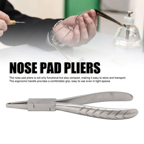 Stainless Steel Nose Pad Pliers For Eyeglasses, Ergonomic Handle, Pro Grade Eyewear Repair Tool To Adjust Screws And Replace Nose Pads