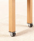 20Lots Furniture Casters, Bottom Mounted for Secure Installation on wooden table leg, featuring small black wheels.