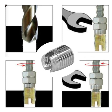 Self Tapping Stainless Steel Thread Repair Inserts Kit, Slotted Wire Thread Inserts For Quick Fixes In Aviation, Automotive, Marine, And Industrial Machinery, Easy Install, Durable Repair For Stripped Threads, M5x0.8