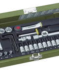 36 Piece Socket Set With Quarter Inch Square Drive Includes 13mm Sockets Slotted Phillips Torx And Allen Bits in case