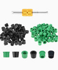 100 Pack One Quarter Inch Quick Coupler Charging Gaskets For HVAC Systems, Rubber Water And Oil Resistant Seals For Refrigeration High Pressure Lines, Durable Corrosion Resistant Gasket Set For Easy DIY Air Conditioning Maintenance, black and green gasket set