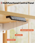 Multifunctional control panel of the Spacious 40 Inch Height Adjustable Electric Standing Desk with LED display and memory function.