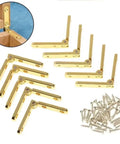 10 Pack 90 Degree Hinges For Wooden Boxes Zinc Alloy Folding With Screws Bronze Finish Heavy Duty Cabinet And Furniture Hardware
