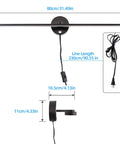 32 Inch Picture Lights For Bathroom Vanity And Over Mirror Wall Lighting, Plug In Or Hardwired 18W 3000K Dimmable LED Black Fixture