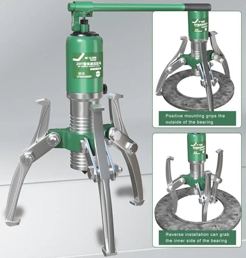 Powerful 10 Ton Hydraulic Puller Bearing Separator Gear Extractor Kit With Hand Pump, steel jaw puller for bearing removal