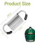 Hinge Spring Replacement For Kamado Grills Heavy Duty 304 Stainless Steel Lid Support Fits MiniMax Large XL XXL Models Two Pack To Fix No Sag Lid And Smooth Open Close Action, product size details