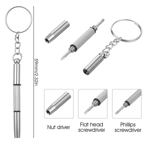 Eyeglass Repair Kit With 6 Pairs Silicone Grips Hinge Rings And Temple Tighteners Plus 3 In 1 Screwdriver For Glass Frames
