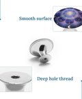 Dope Mandala Celestial Cabinet Knob Set Of 2 Round Drawer Knobs For Cabinets And Dressers Stainless Steel With Brushed Aluminum Base Rust Resistant Durable Hardware For Kitchen And Furniture Makeover, smooth finish and deep thread