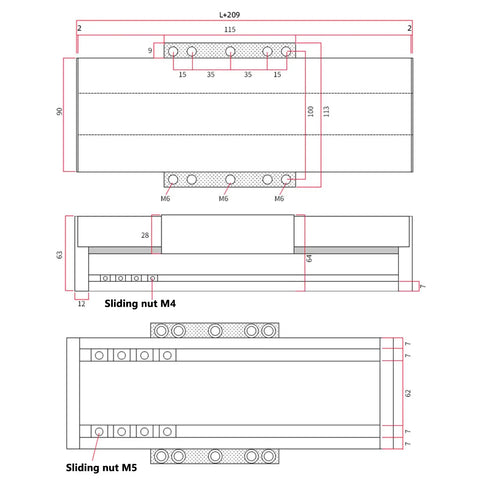 Pro Grade Linear Motion Guide Rail With 50 To 500 mm Travel And 0.03 mm Precision For DIY CNC Engraving Machines And Lathes, beefy sliding rail dimensions