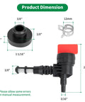 Product dimensions for Two Pack 90 Degree Fuel Shut Off Valve Kit With Leak Proof Grommet Clamps And Bushings For Generac 192980GS Briggs 208961 Kohler 25-462-03-S Durable Gas Tank Valve For Generator Engine And Pressure Washer Repair, showing measurement details.