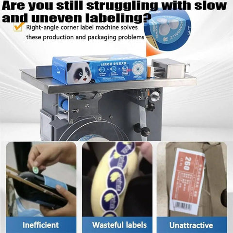 High Speed Semi Automatic Right Angle Corner Labeling Machine, Digital Plc Touch Screen Operated, 20 To 50 Mm Label Width Range, applies labels efficiently.