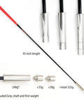 Three Weight Golf Swing Speed Trainer Stick with adjustable club head weights and 45-inch shaft for strength training.