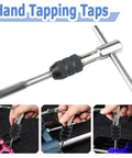 Tap Wrench Tool Set With Adjustable T Handle And Metric Plug Taps M3 M4 M5 M6 M8 For Metal Aluminum Plastic Wood Mesee 6 Piece