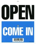 Durable Will Return Front Door Sign For Small Biz And Retail Stores Made From Heavy Duty Tear Resistant Plastic with 'OPEN' and 'COME IN' text.