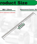 Beefy 304 Stainless M8 x 250mm Fully Threaded Rod, 10 Inch Length, M8-1.25 Pitch, Right Hand Threads, 2 Pack, DIN975 A2-70 Grade Steel