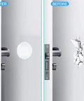 Protect walls and doors with 12 clear rubber bumper shields featuring self-adhesive backing; cushions door handles from damage.