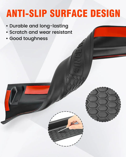 Close-up of anti-slip black rubber design for Door Sill Guards Kit For 2018 To 2025 Jeep Wrangler JL JLU And Gladiator JT 4 Door