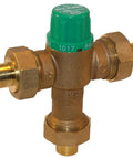 Three Quarter Inch AquaGard Thermostatic Mixing Valve With Inlet Strainers And Check Valves Includes Copper Sweat Tailpieces
