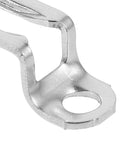 Close-up of heavy duty stainless steel connector from the Heavy Duty Stainless Steel Furniture Fastener Kit With Invisible Three In One Connectors And Knockout Joint Screws For Straight Shots On Tight Cabinet Fixes Today.