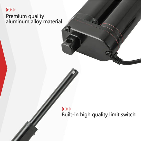 Six Inch DC Twelve Volt Stroke Linear Actuator with aluminum body and high quality limit switch