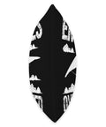 Side view of the Soaring Hang Glider Pilot Throw Pillow for Home Decor And Flight Enthusiasts Dope Cozy Cushion, black design.