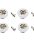 Four Pack Shower Door Rollers Set Replacement Wheels For Glass Sliding Doors 19mm Diameter By 5mm Thickness With 4mm Inner Hole And Stainless Screws