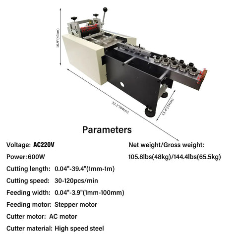 Heavy Duty Steel Wire Straightening And Cutting Machine Automatic Metal Processing Plug And Play 600W dimensions and specifications image.