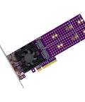 Kickstart Desktop Upgrade With This Dual Bay M.2 NVMe Enclosure Feature PCI Express 4.0 Riser Card with cooling fan.