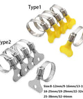 Ultimate 50 Pcs Stainless Steel Hose Clamp Assortment Kit With Adjustable Worm Gear Fasteners For Water Fuel Air Lines That Seal Like A Champ. assorted stainless steel hose clamps Type 1 and Type 2, 8-44mm