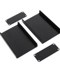 Heavy Duty 80x50x20mm Aluminum Electrical Project Case With Lightweight Metal Cover, includes two black pieces for DIY electronics.