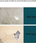 Image showing a wet wall and a peeling wall, highlighting damaged surfaces for installation recommendations.