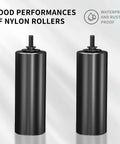 Close-up view of 4 Inch Gate Roller Guide With L Bracket Universal Adjustable Heavy Duty Sliding Gate Rollers, nylon material.