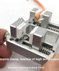 Close-up of Heavy Duty Aluminum Welding Clamp With Temperature Resistant Jaw For Precise PCB Soldering And Mounting