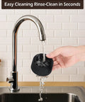 Cleaning the Coffee Tamper Base For ES601 ES701 Portafilter Anti Slip Silicone Stand under a faucet