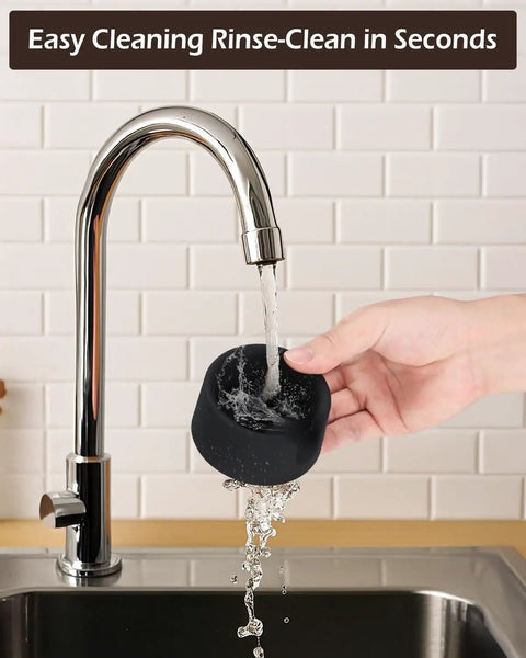 Cleaning the Coffee Tamper Base For ES601 ES701 Portafilter Anti Slip Silicone Stand under a faucet
