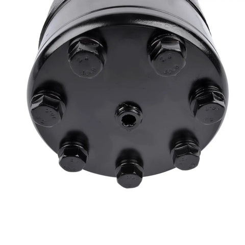 Bottom view of beefed-up hydraulic motor replacement for Eaton Char-Lynn H Series 4 bolt mount 101-1004-009, 6-bolt details visible