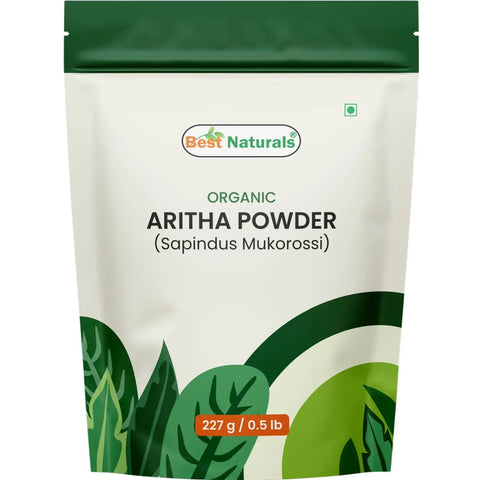Certified Organic Aritha Powder Soapnut For Hair And Skin Real Deal All Natural Personal Care No Fillers Gluten Free GMO Free Vegan 227 Gram Finely Ground For Easy Mixing Herbal Use, 227g pouch