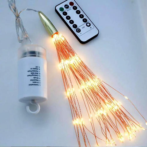 2 Pack Starburst Sphere Lights With 200 LED Bulbs, 8 Modes Dimmable Remote Control, Battery Operated Copper Wire Fairy Lights