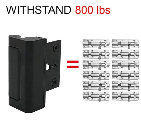 Heavy Duty Door Reinforcement Locks 4 Pack Tough As Nails Built To Last With 16 Screws Childproof Night Lock Stopping External Entry Up To 800 Lbs Black