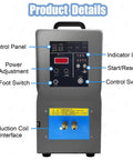 Top Shelf 15 Kilowatt Induction Heater Featuring Liquid Cooling And Smart Safety Cut Off control panel features indicators and switches.