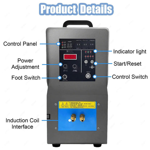Control panel of Grind Ready Small Induction Heater With Built In Water Temperature Protection for Industrial Heat Treatment.