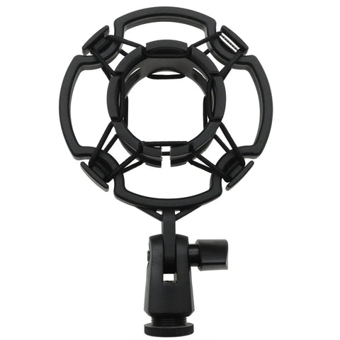 Universal Microphone Shock Mount For 42-46mm Mics, Pro Anti-Vibration Studio Mount with 3/8 Inch or M16 Thread, front view