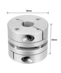 Beefy 12.7mm To 12mm Bore Flexible Diaphragm Motor Shaft Coupling Joint With Clamp, Aluminum Hubs, 39x33mm, for Servo or Stepper Motors
