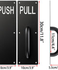 Two Sets 12 Inch Stainless Steel Door Handles For Wall Mounted Push Pull Plates With Screws, rust resistant and durable black finish
