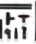 Nine attachments for Comprehensive Vacuum Attachments Kit One And A Quarter Inch Nine Piece Set With Brush Nozzle Extension Wand